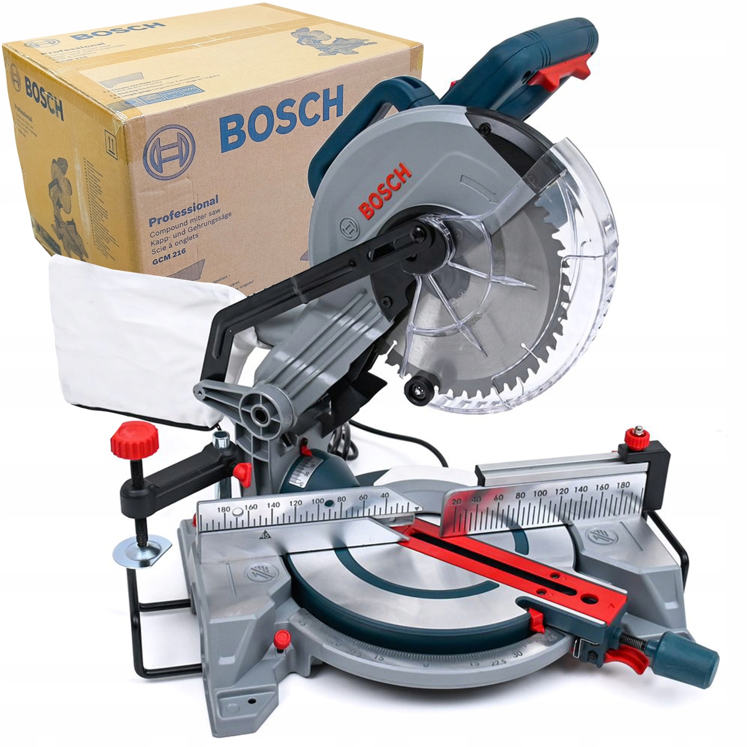 BOSCH PIŁA UKOŚNICA 216 mm laser 1300W z tarczą GCM 216 (4059952531144 ...