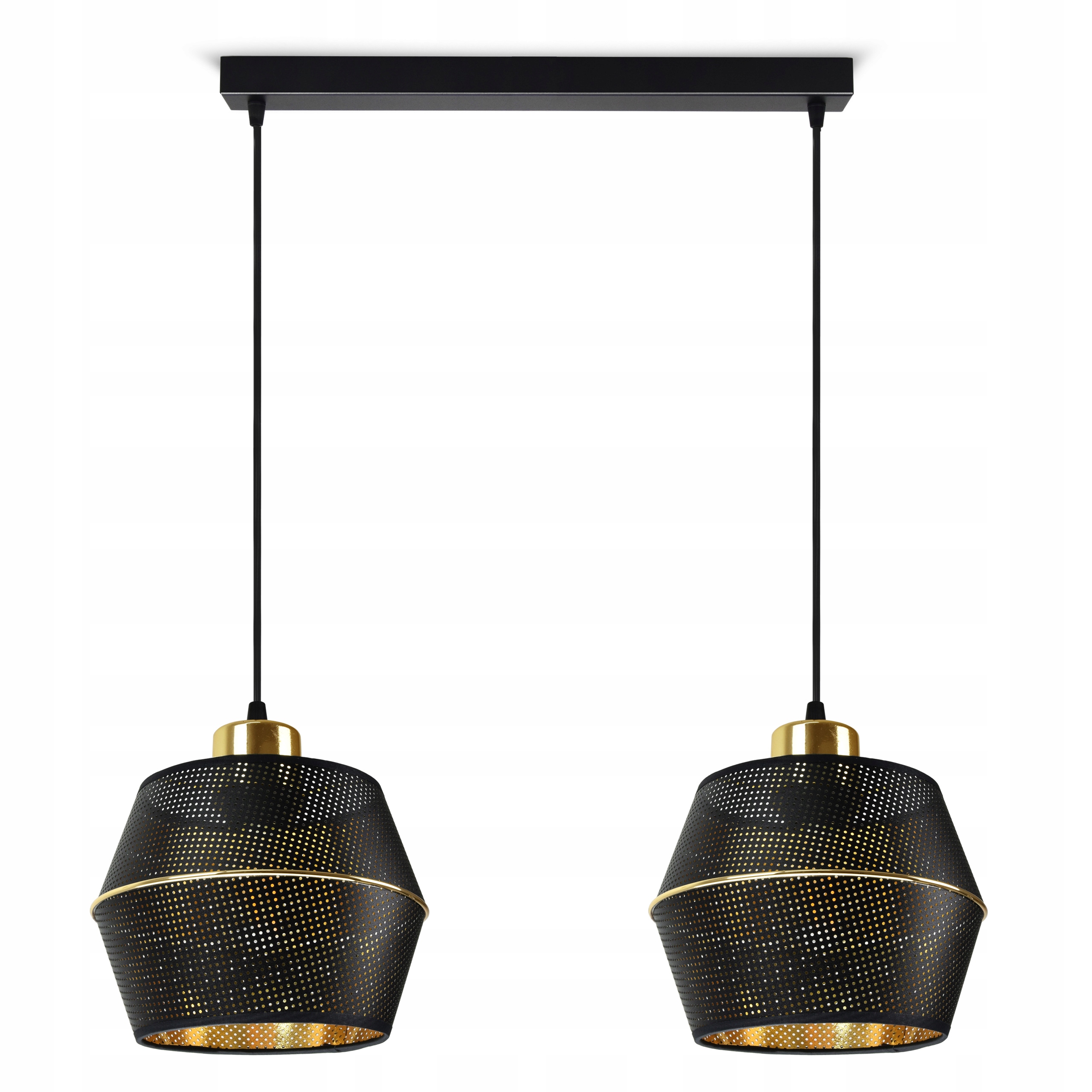 

Lampa Wisząca Żyrandol Ażurowe Biały Czarny Złoty