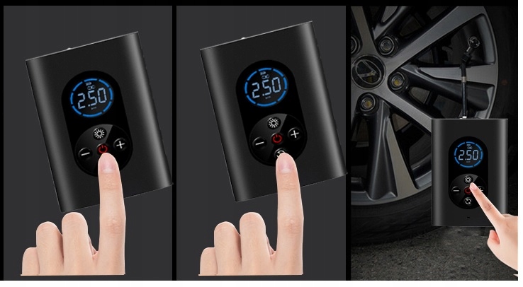 KOMPRESOR SAMOCHODOWY BEZPRZEWODOWY 150PSI LED LCD Marka Kopier