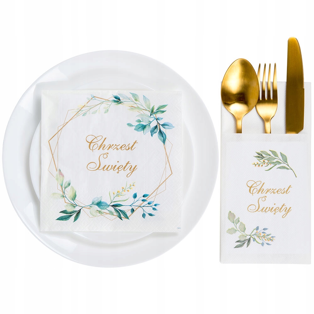 

Zestaw Dekoracji Na Stół Chrzest Święty Serwetki