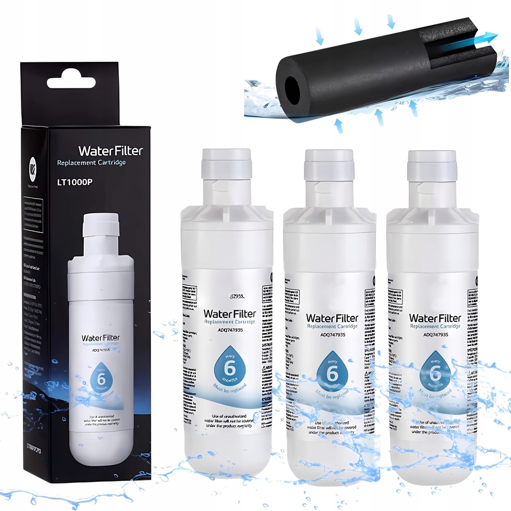3x Filtr Wody Do Lodówki Lg LT1000P,ADQ747935, LMXS28626S,46- zewnętrzny