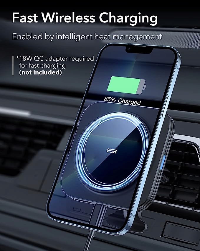 ESR HaloLock MagSafe uchwyt samochodowy ładowarka Kolor czarny