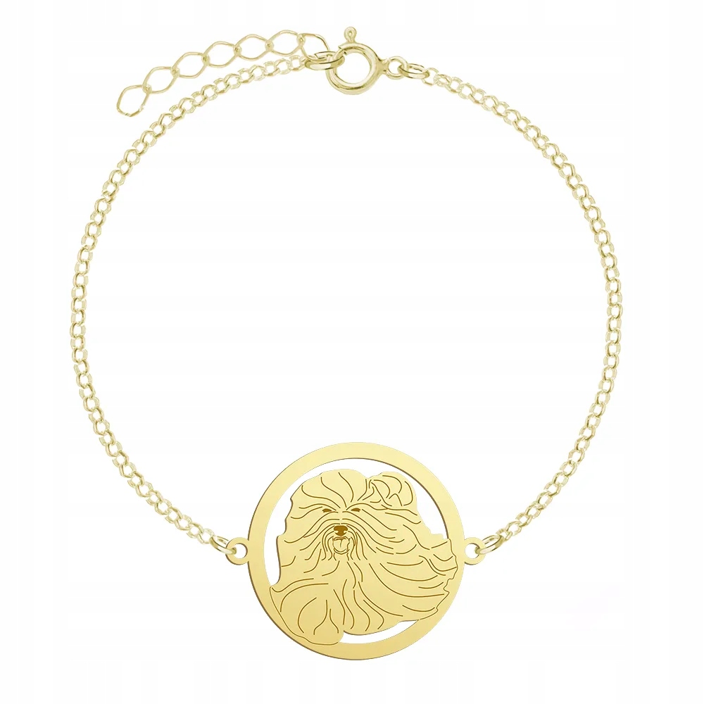 Zlatý náramek s psem Coton de Tulear 925 Šperky Dárek Gravírování