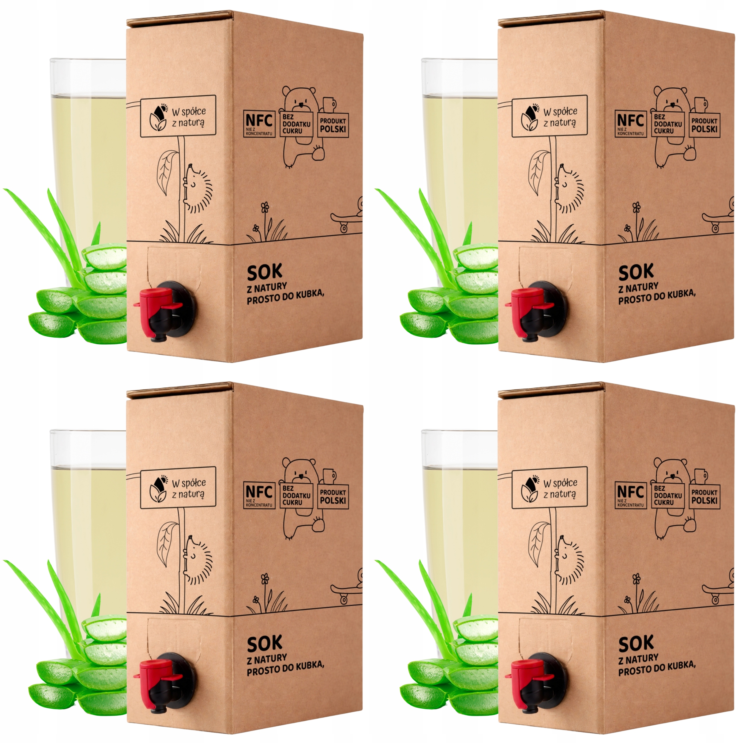 Sok Aloesowy Tłoczony 2L Sok z Aloesu Nfc Aloes 100% Bez Dodatków zestaw