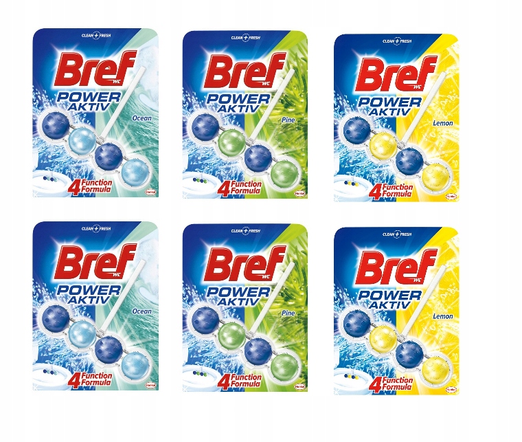 

Zawieszki do Wc Bref Power Aktiv Ocean/Pine/Lemon