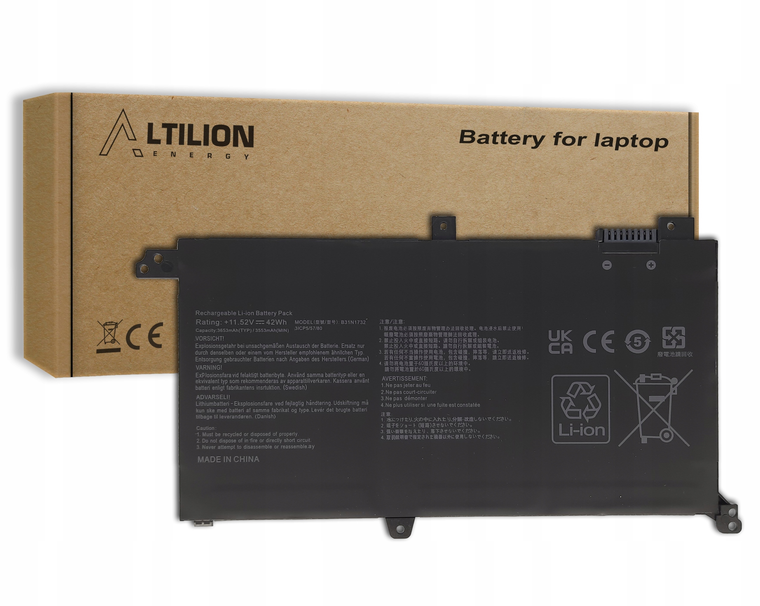Baterie Altilion Energy B31N1732 je kompatibilní s Asusem