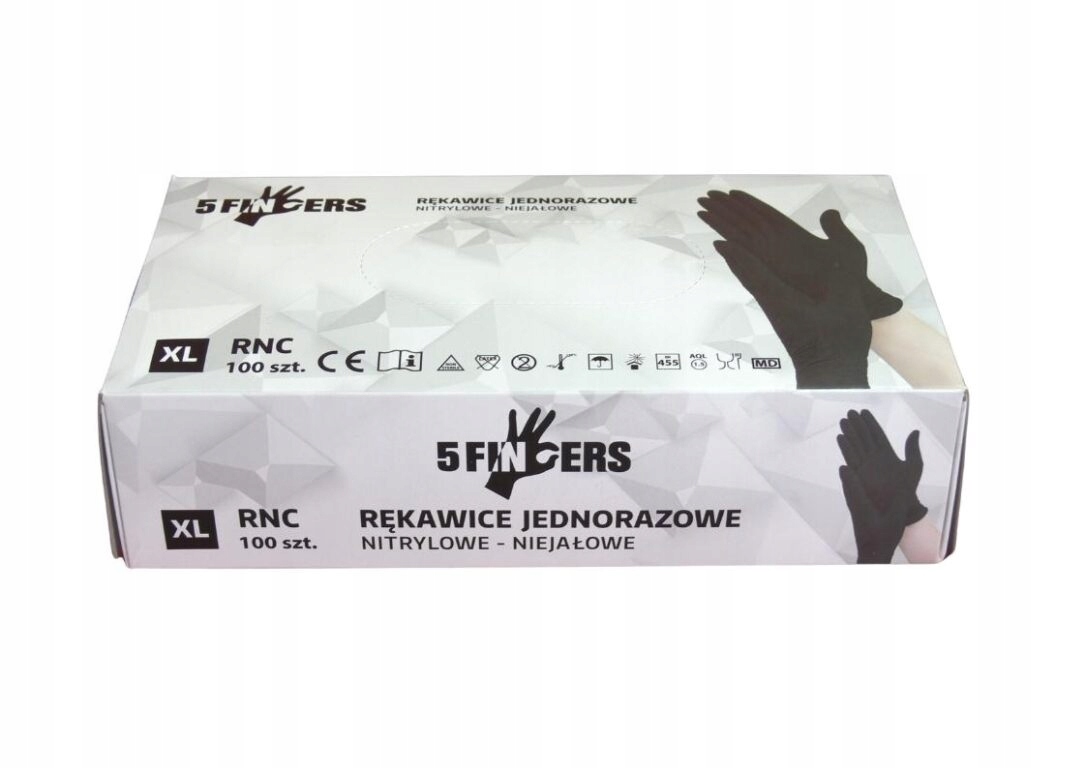 5FINGERS Rnc rękawice nitrylowe czarne XL do kontaktu z żywnością