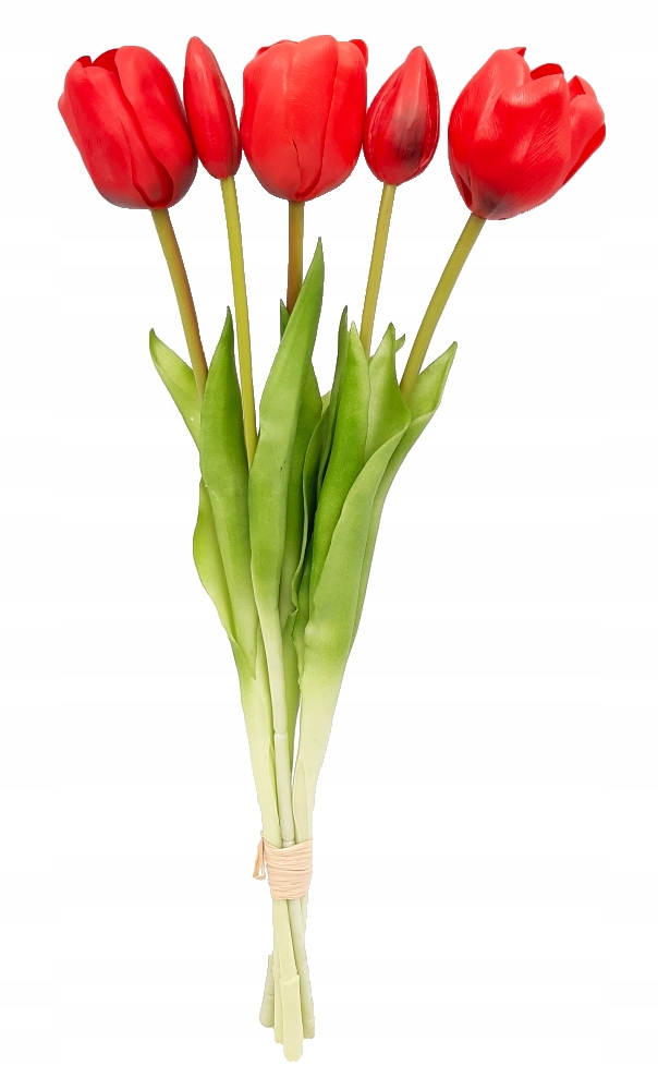 TULIPAN silikonowy bukiet 5 SZTUK tulipany 44 cm Kolor biały