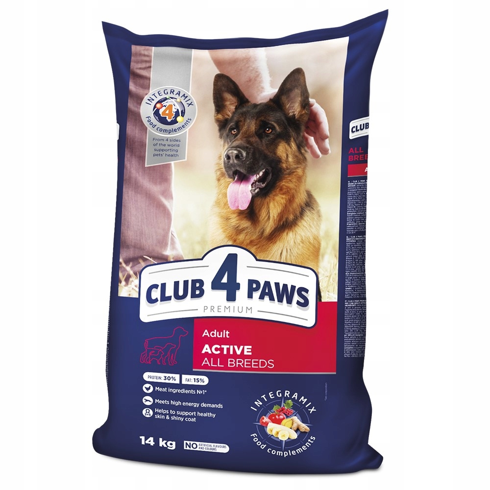 Club 4 Paws Premium „Active” suché krmivo pro aktivní psy 14 kg