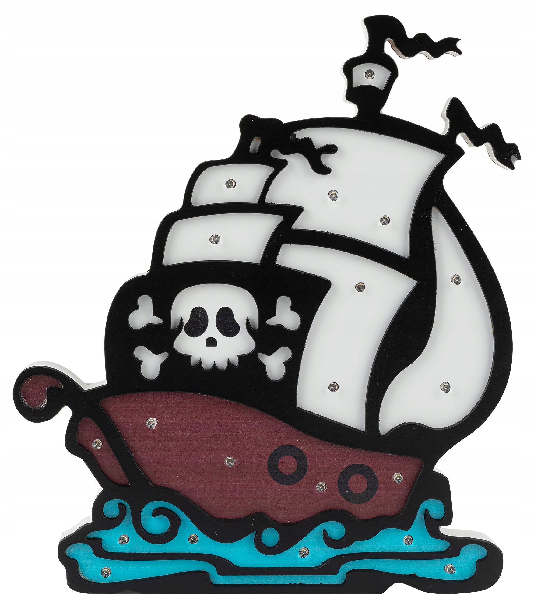 

Lampka nocna drewniana dziecięca Statek piratów