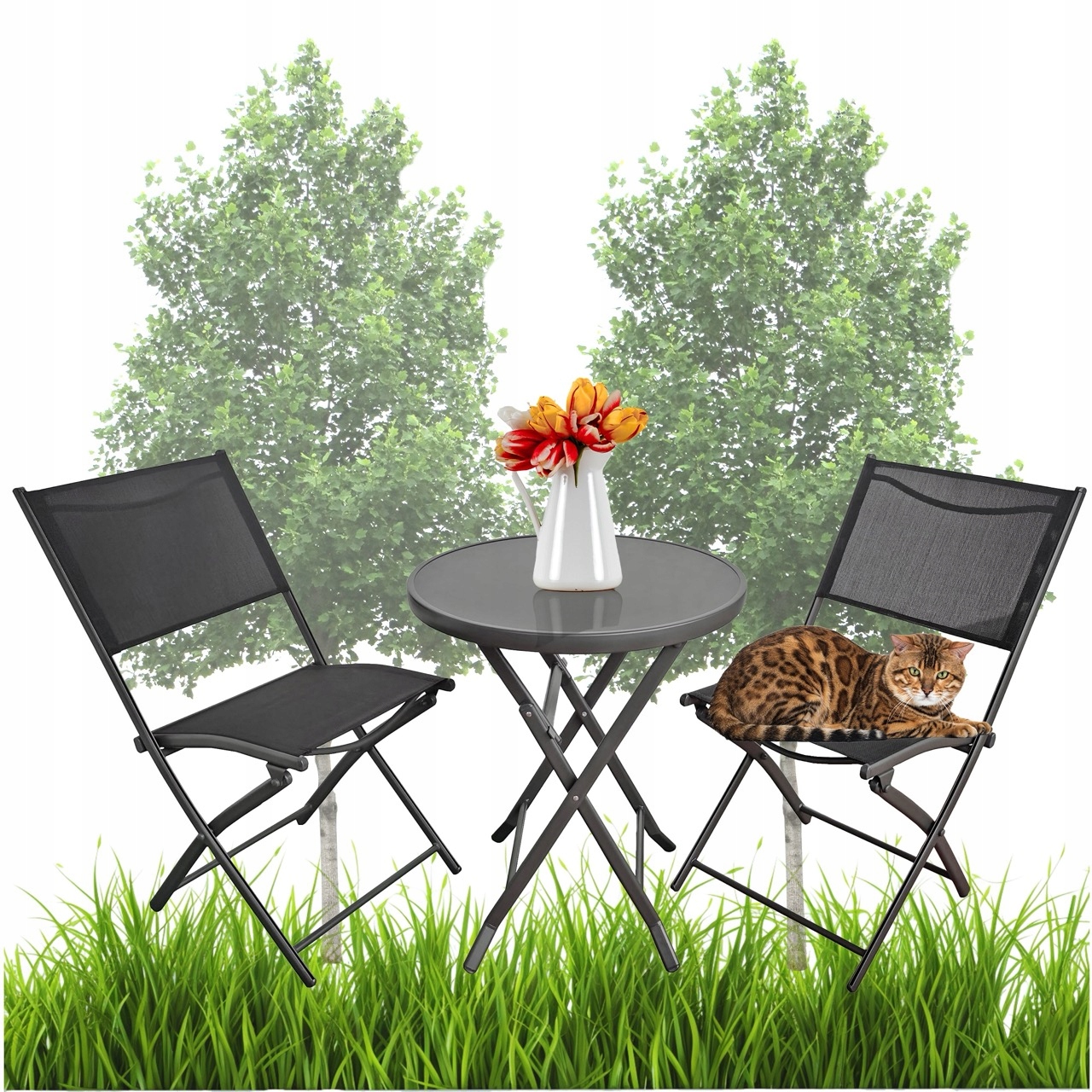 Sada Nábytku Do Záhrady Na Balkón Terasu Caffe Latte Meven Stolík 2X Stolička