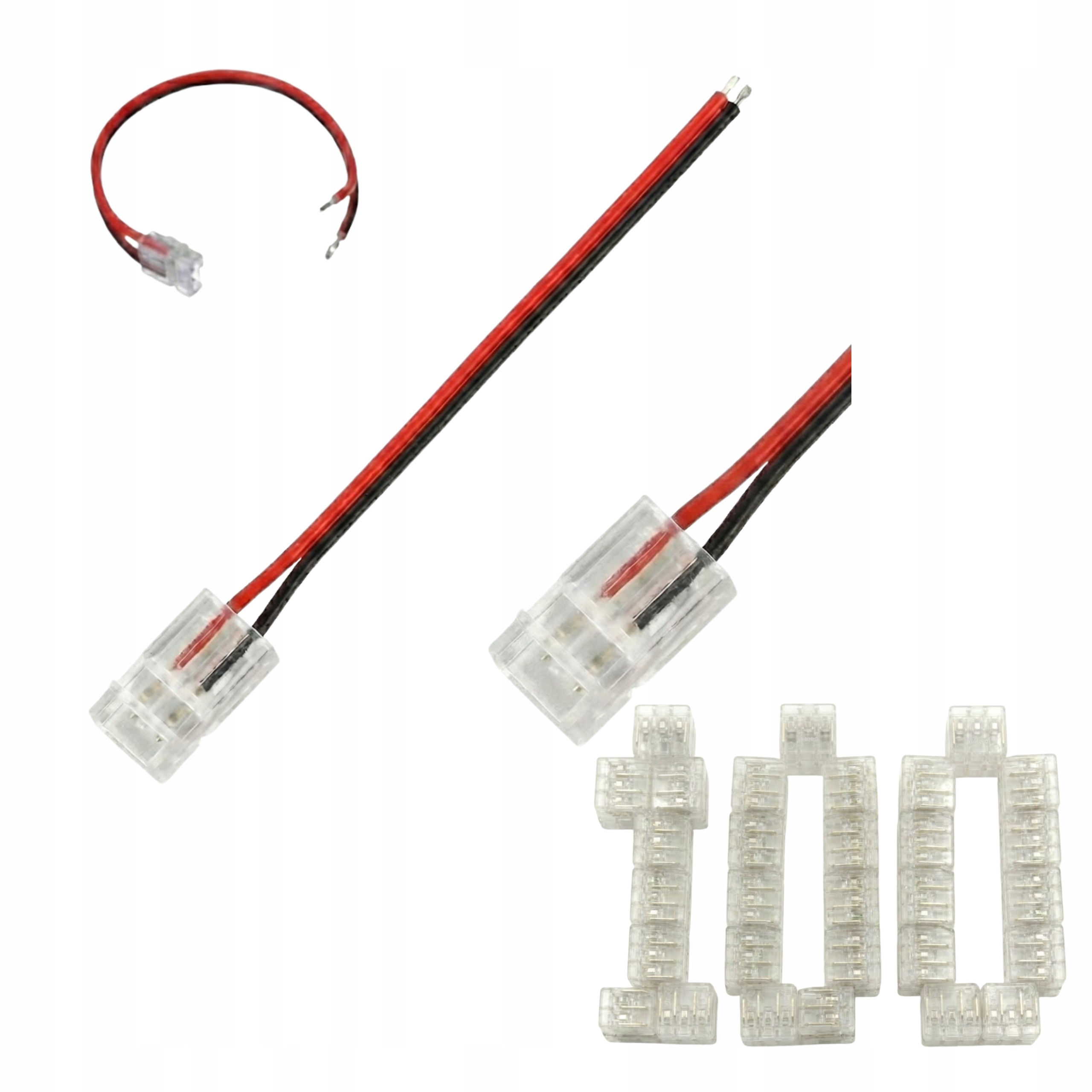Jednoduchá spojka Led Cob 8 mm Klikana s káblom 10 cm Jednoduchá montáž Spojka