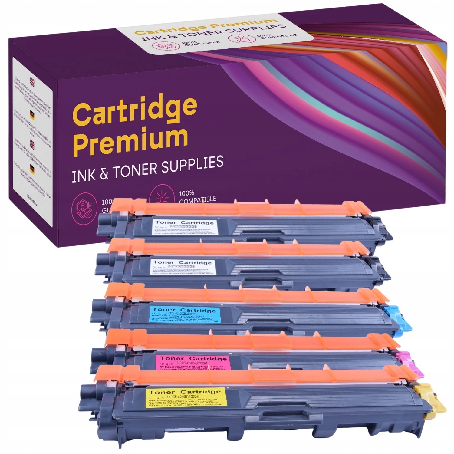 5x Tonery Pro Tiskárnu Brother MFC9140 CDN9330CD DCP9015 Cdw DCP9020C Sada