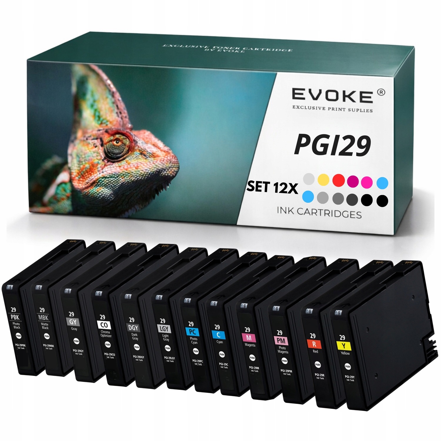 Evoke náhradní inkoust pro Canon PGI-29, sada barev Pixma Pro-1
