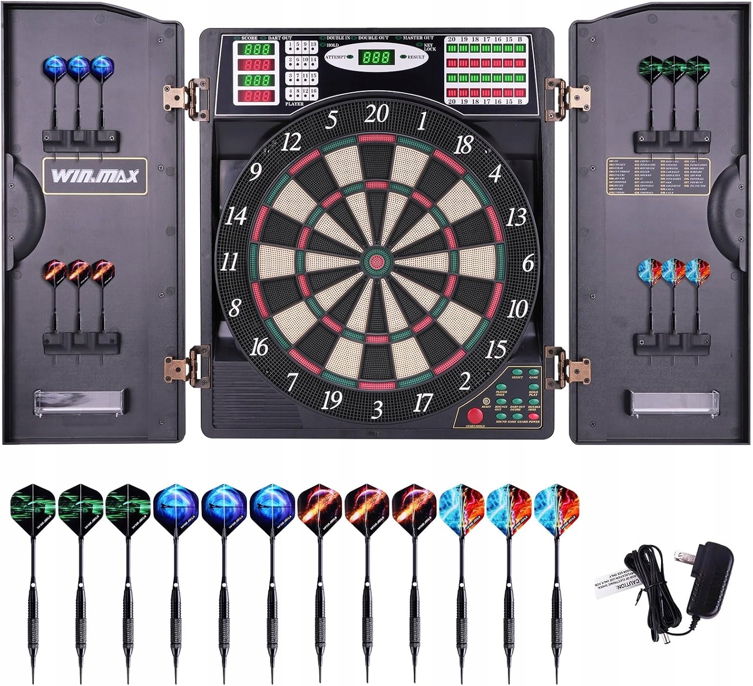 Tarcza Dart Elektroniczna Szafka 38 Gier 16 Graczy 12 Lotek Win.max
