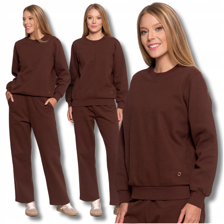 Pohodlné Teplákovka Zateplené Dámské Kalhoty Mikina Bez Kapuce Klasik Moraj L