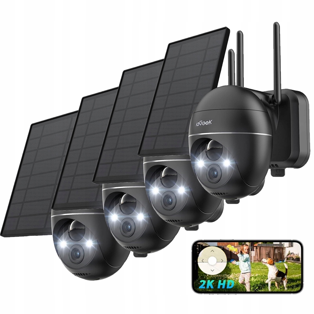 4 polohy Venkovní solární Ip Wifi bezdrátová kamera s otočným zoomem 4x