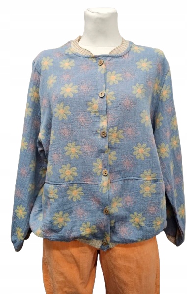 Roztomilá Mušelínová Halenka S Květinami Boho&přírodní 2XL (4XL) Nová Kolekce