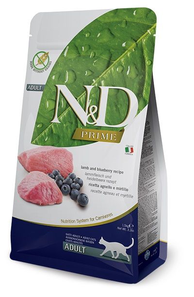Levně Farmina N&d Cat Prime Adult Lamb Blueberry suché Pro Kočky Krmivo 1,5