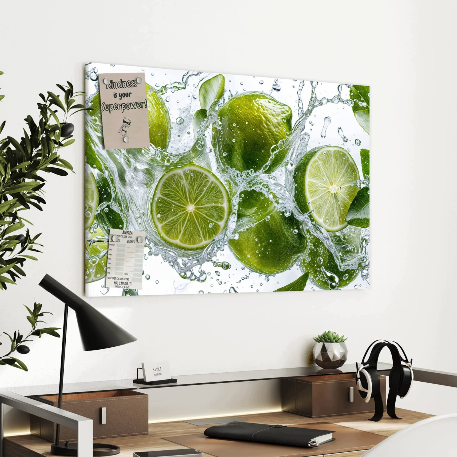 Magnetická tabule Musujouce Limetky 90 × 60 cm