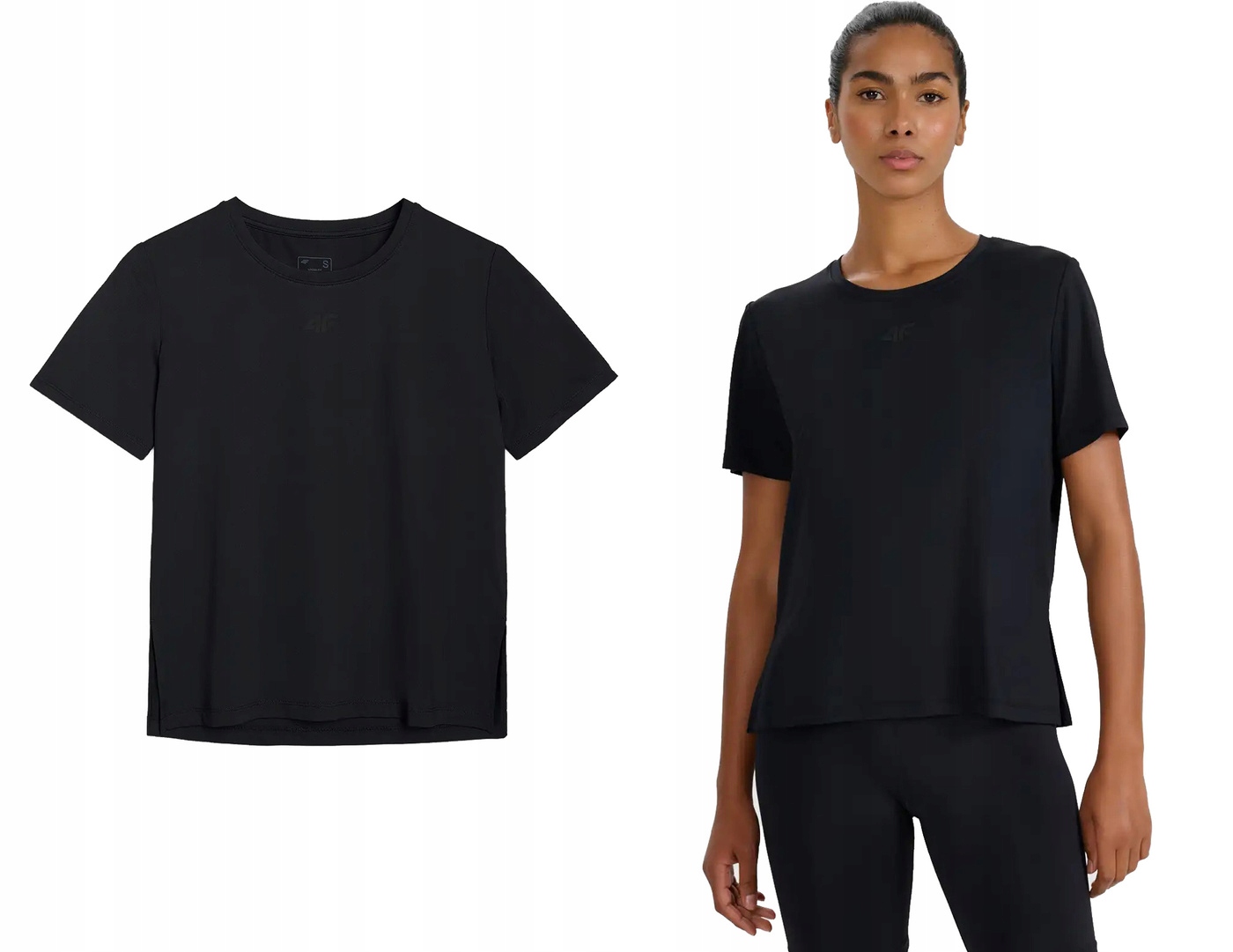 Koszulka sportowa 4F T-shirt do biegania na siłownię F1829 luźny czarny S