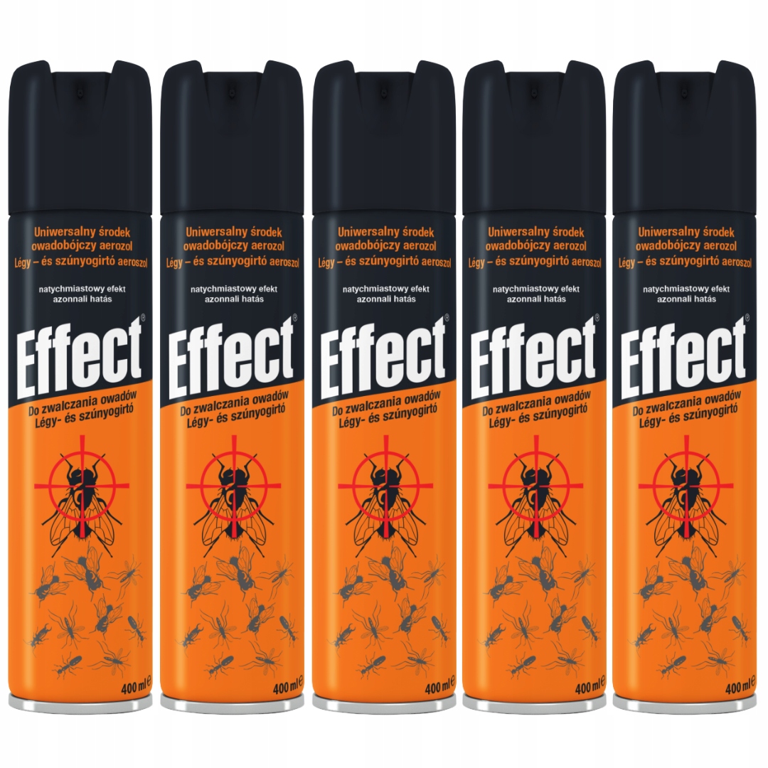 Effect Środek Preparat Spray na owady muchy pająki karaluchy mrówki 5x400ml