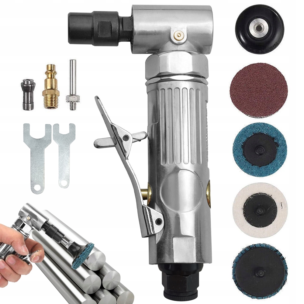 Úhlová Bruska Pneumatická 1/4" 90° Kotouč Sada Na Nářadí Do Auta