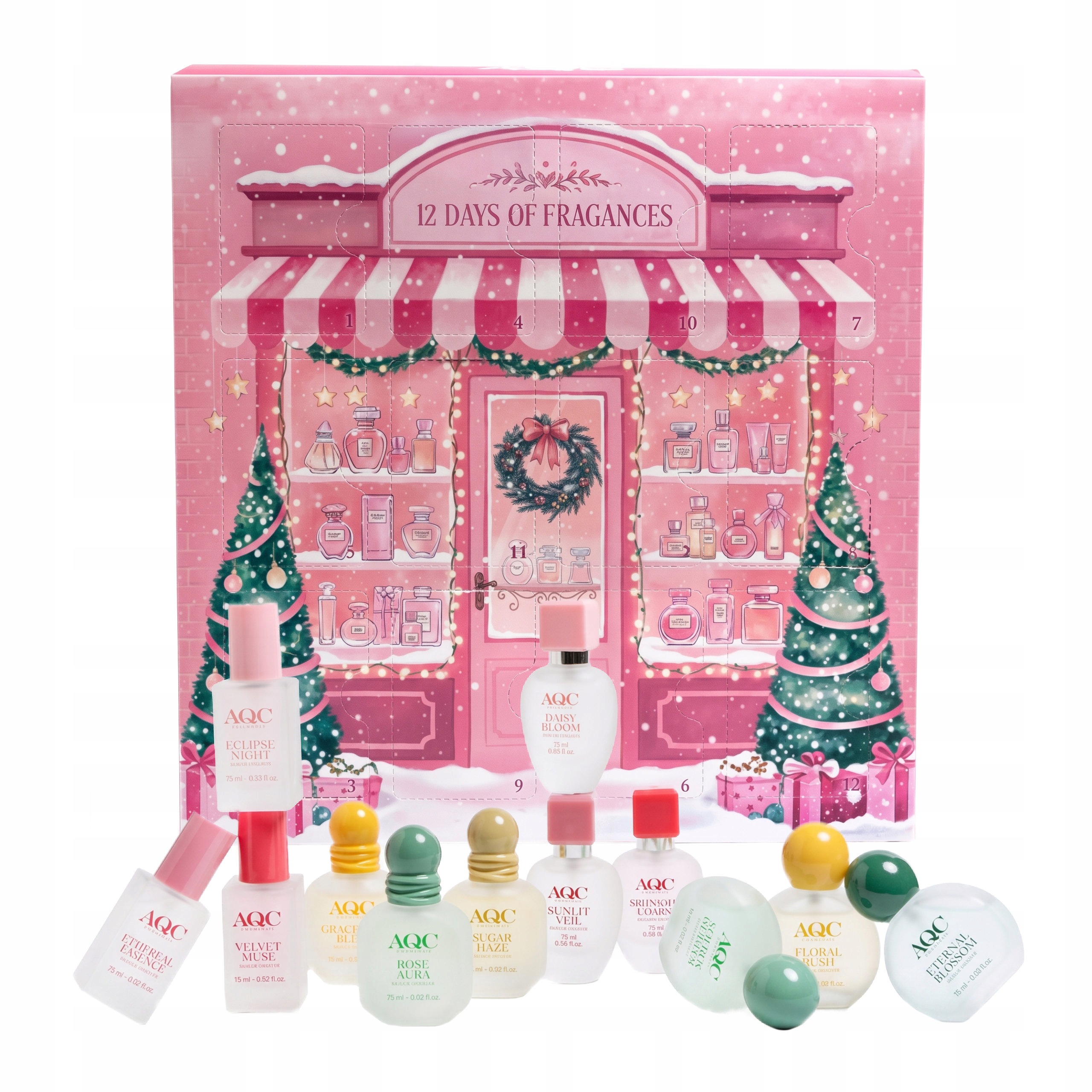 Adventní kalendář s parfémem pro ženy Aqc Fragrances 12 dní x 15 ml