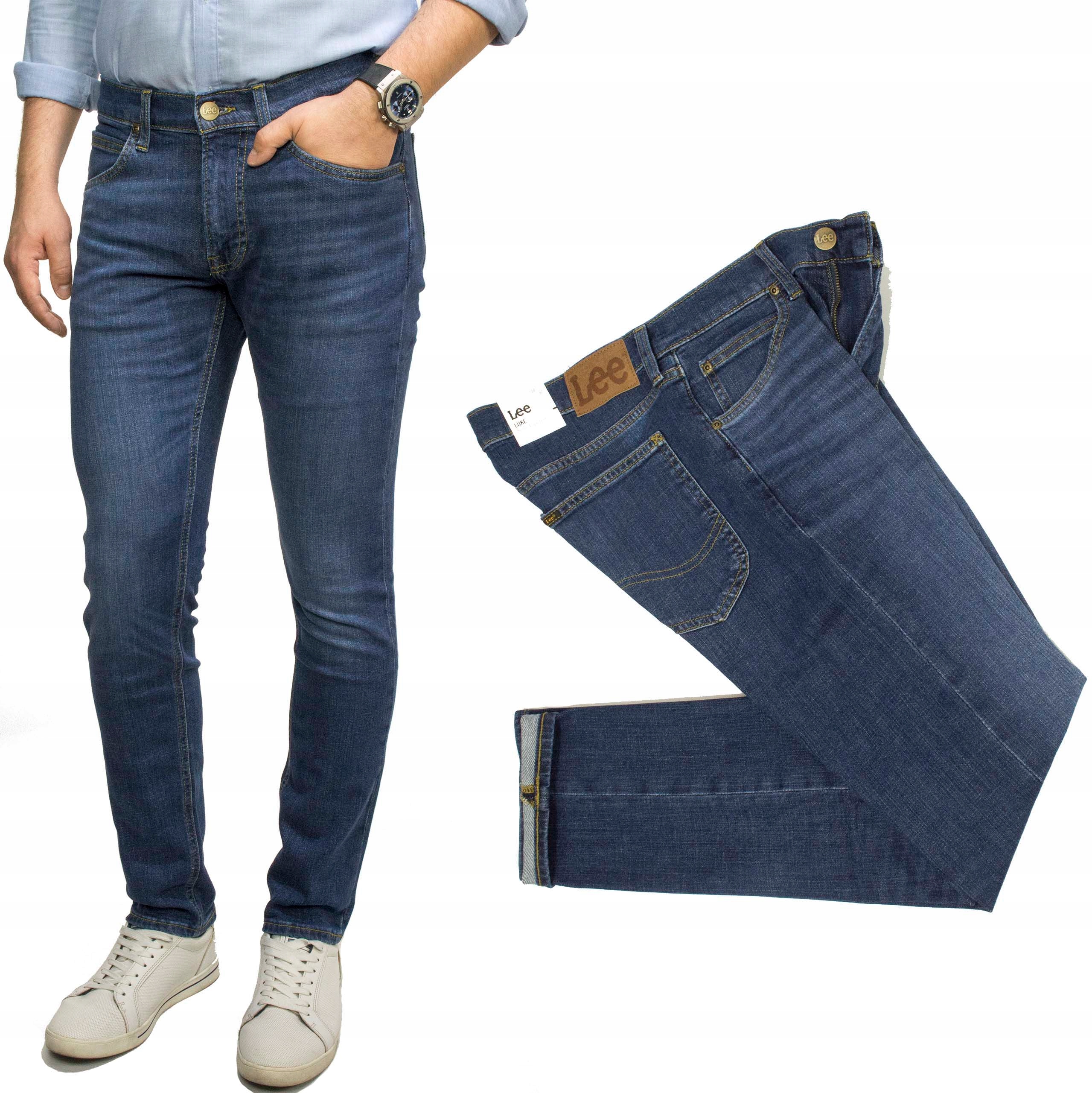 Lee Luke Eclipse Blue Pánské džíny střihu Slim Tapered, modré, W36 L32