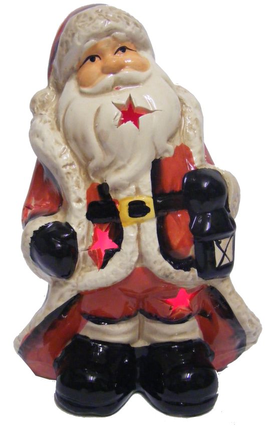 MIKOŁAJ FIGURKA CERAMICZNA VINTAGE 20cm ŚWIECI LED Marka PMS