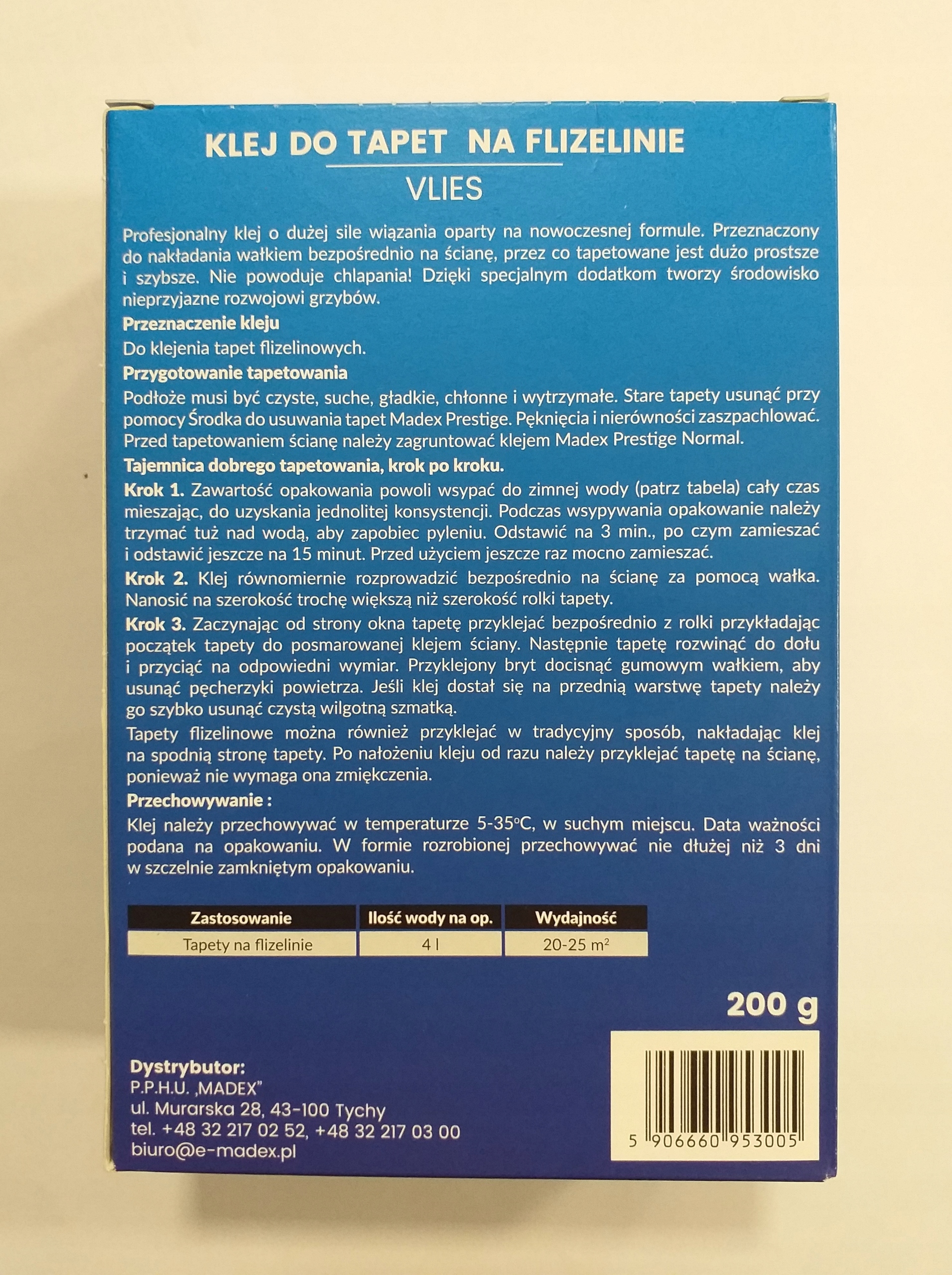 Klej do tapet na flizelinie 200g EAN (GTIN) 5906660953005
