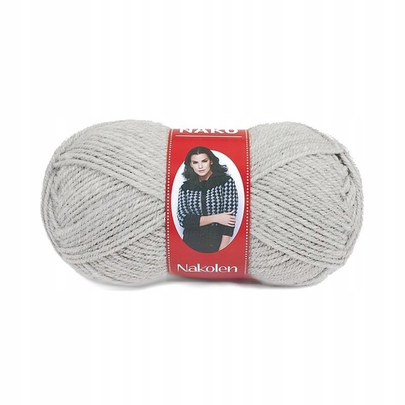 Włóczka Nako Nakolen wełna 100g 6671 jasny szary