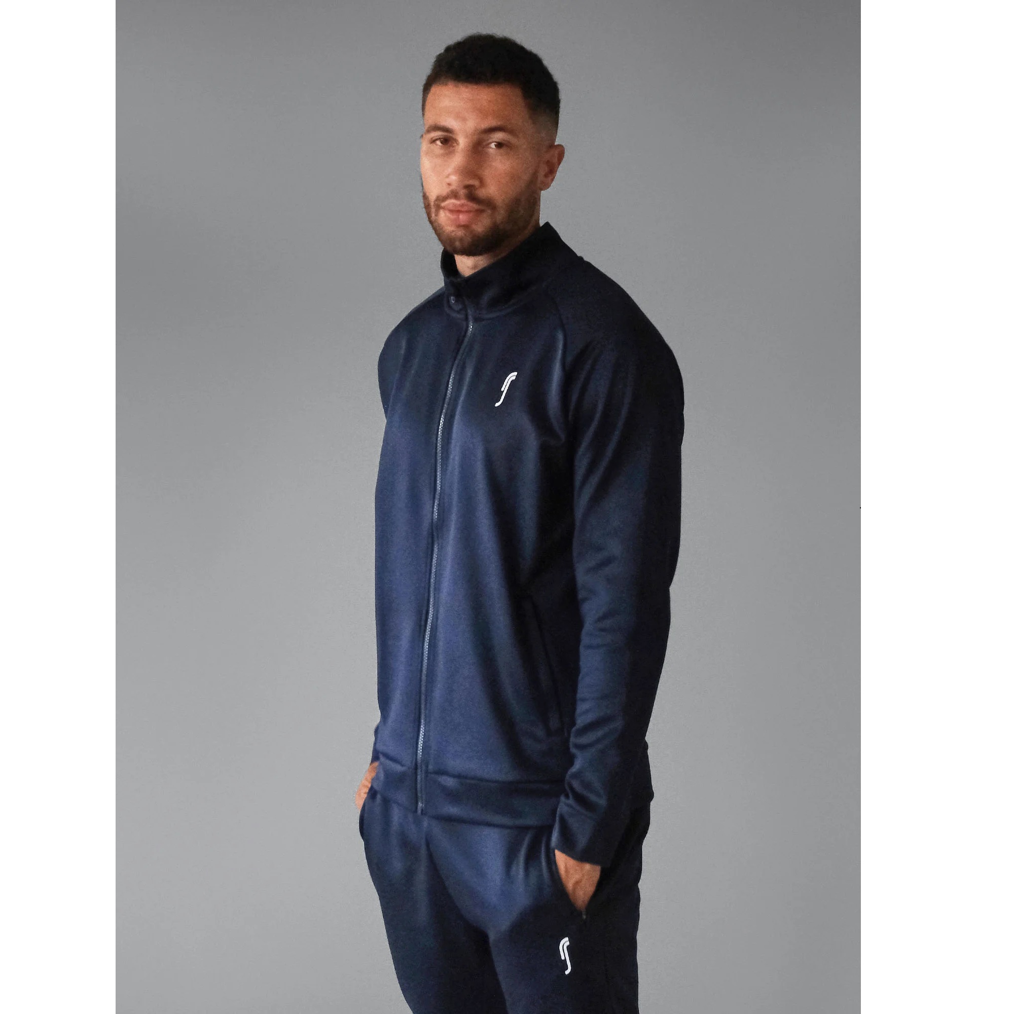 Rs Tenisová pánská mikina s rozepínacími prvky navy L