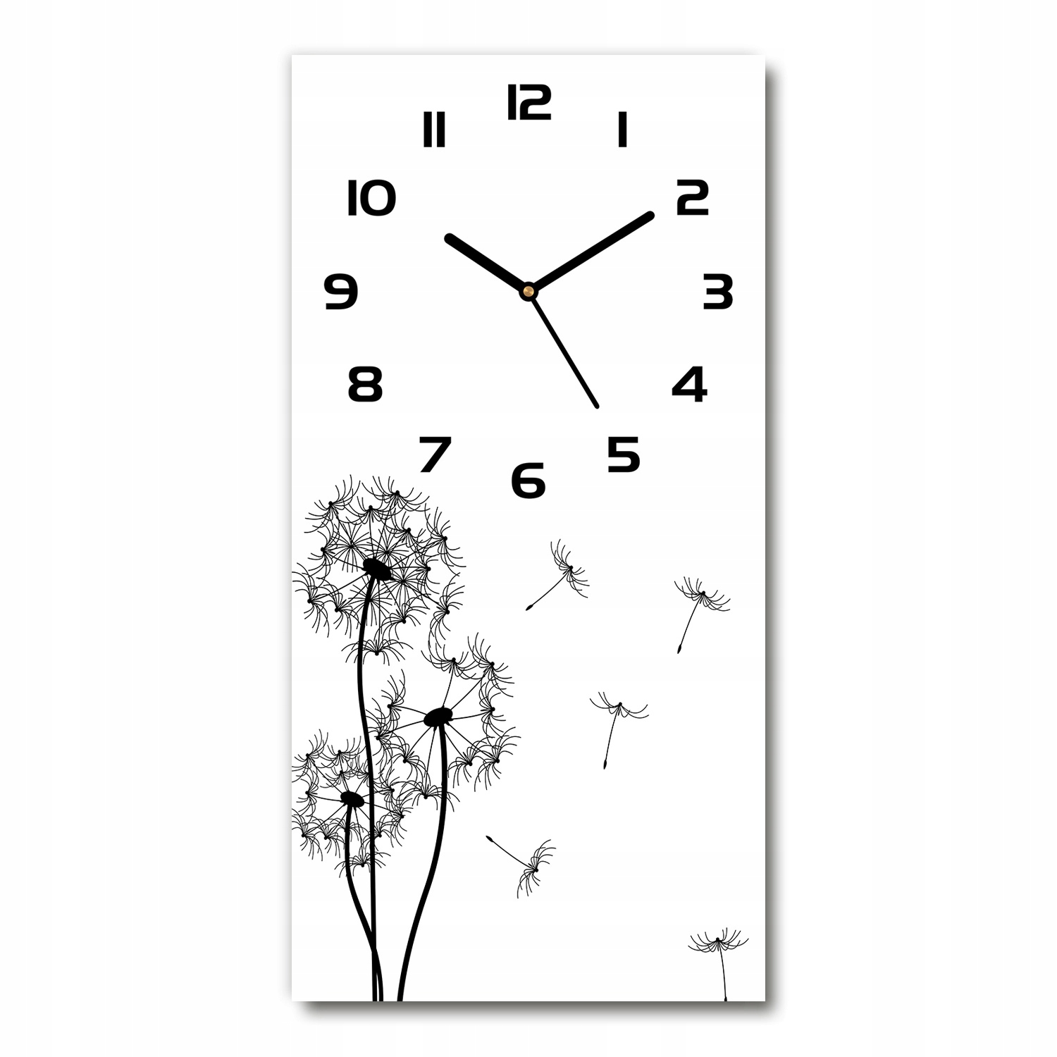 

Nowoczesny pionowy zegar ścienny Dmuchawce 30x60cm