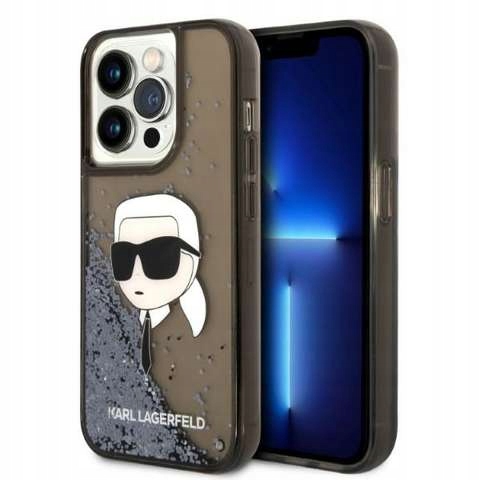 Etui Karl Lagerfeld Glitter Karl's Head na iPhone 14 Pro Max czarne Karl