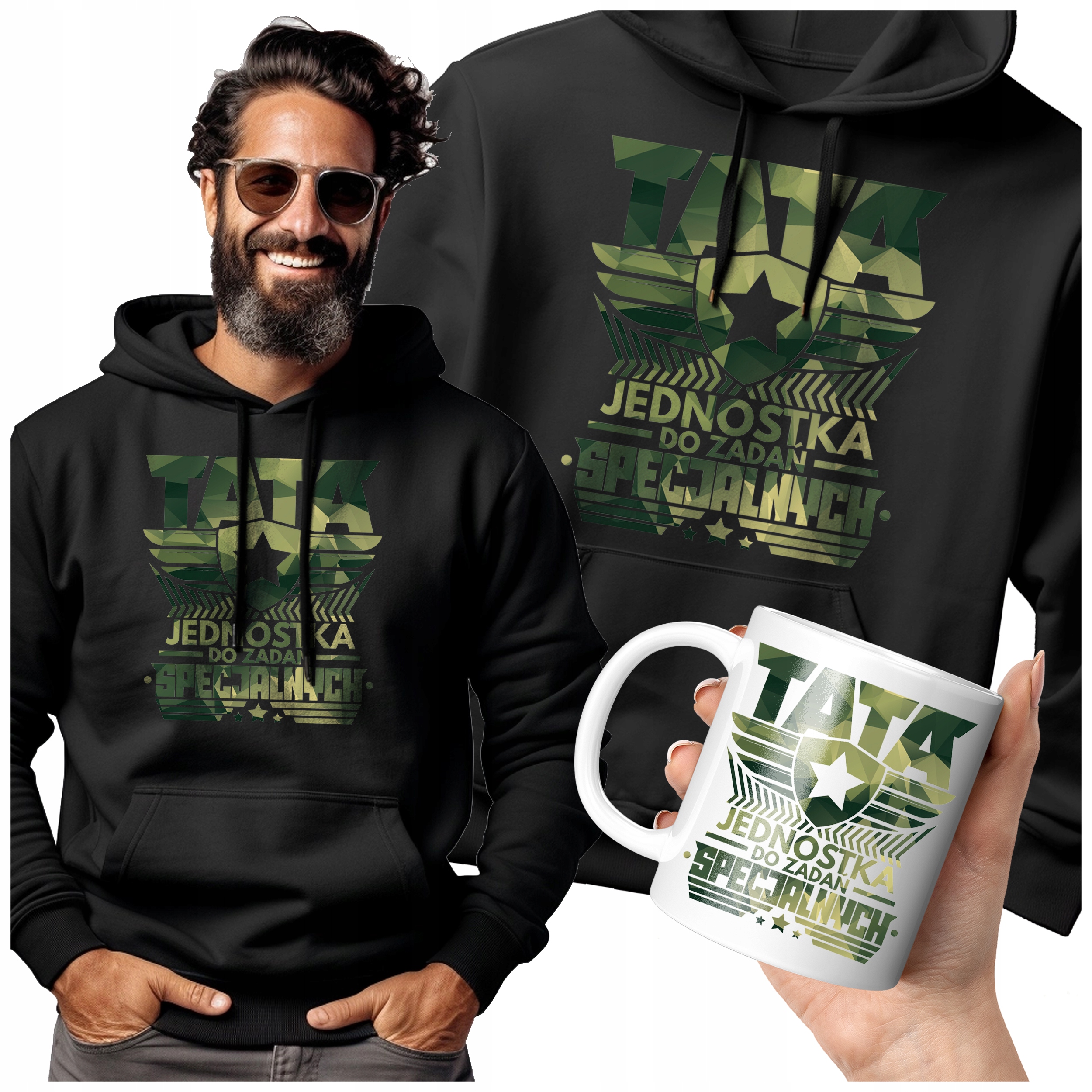 Pánská Mikina S Kapucí Tata Jednotka Pro Speciální Úkoly Dárek Maskáčový