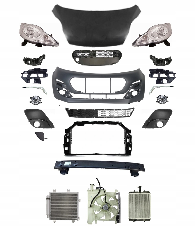 PEUGEOT 107 LIFT 2012-2014 KOMPLETNY PRZÓD ZDERZAK