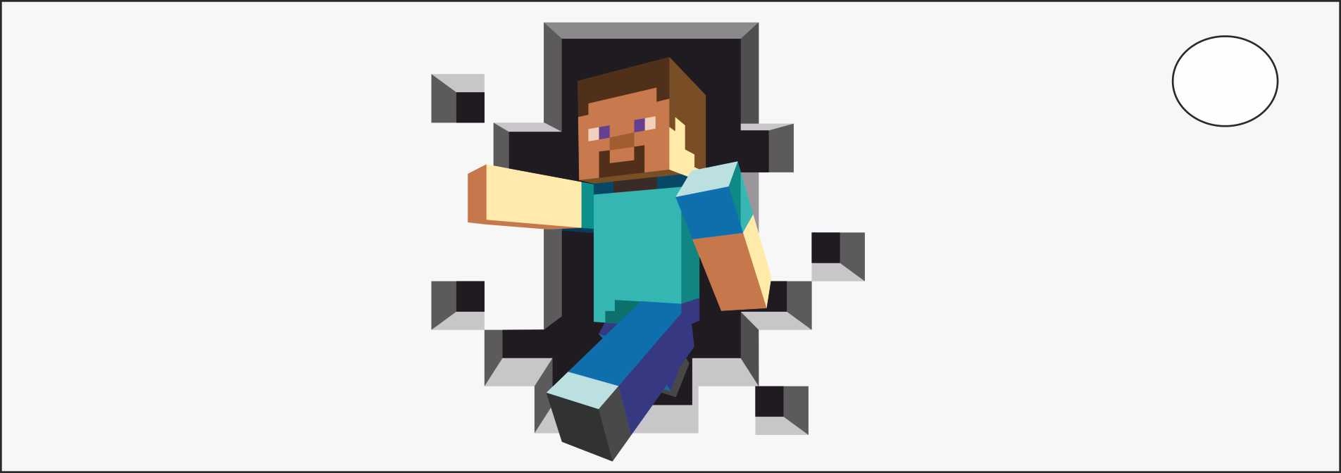 MATA na biurko micke 142x50cm steve z minecrafta