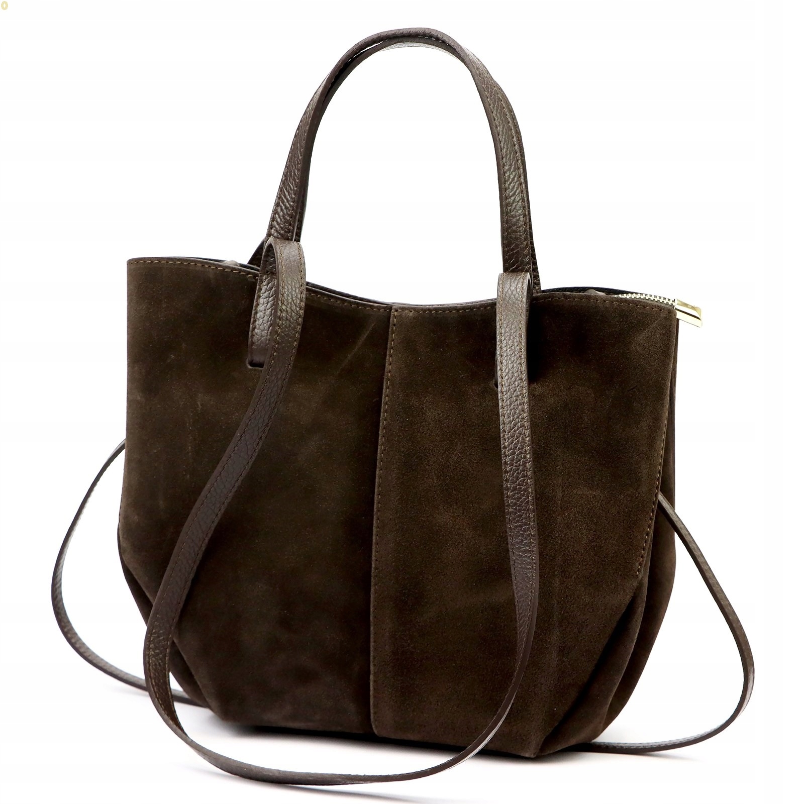 Vera Pelle kabelka shopper přírodní semišová kůže hnědá čokoládová