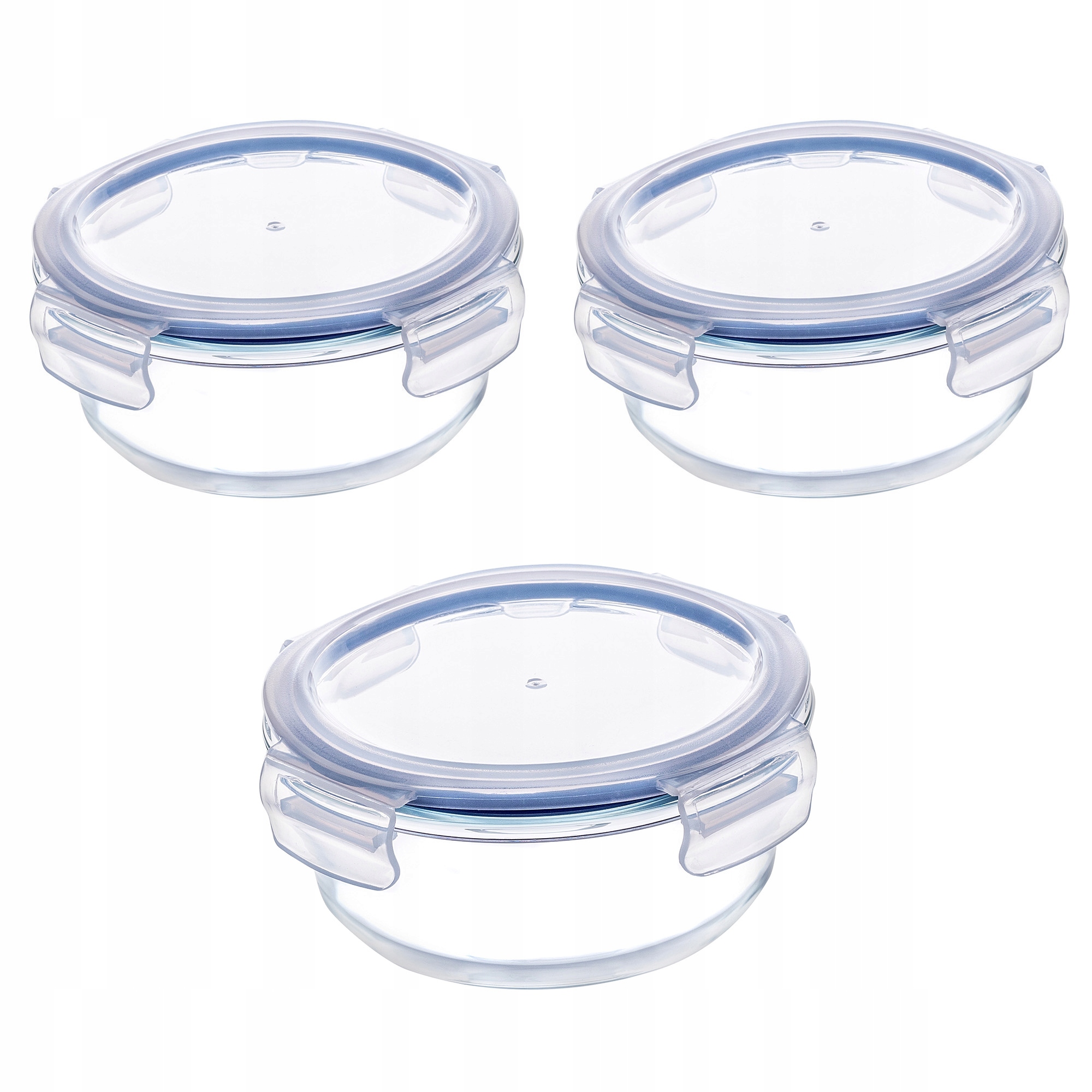 Nádoba Na Potraviny Skleněná 1300ml Víko Krabička Box Lunchbox Kulatý 3x