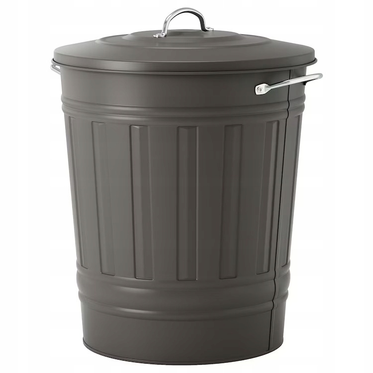 

Ikea Knodd Kosz Metalowy Z Pokrywką Szary 40 L