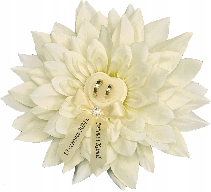 KWIAT DO PODAWANIA OBRĄCZEK - NIE PODUSZKA - IMIONA I DATA ŚLUBU