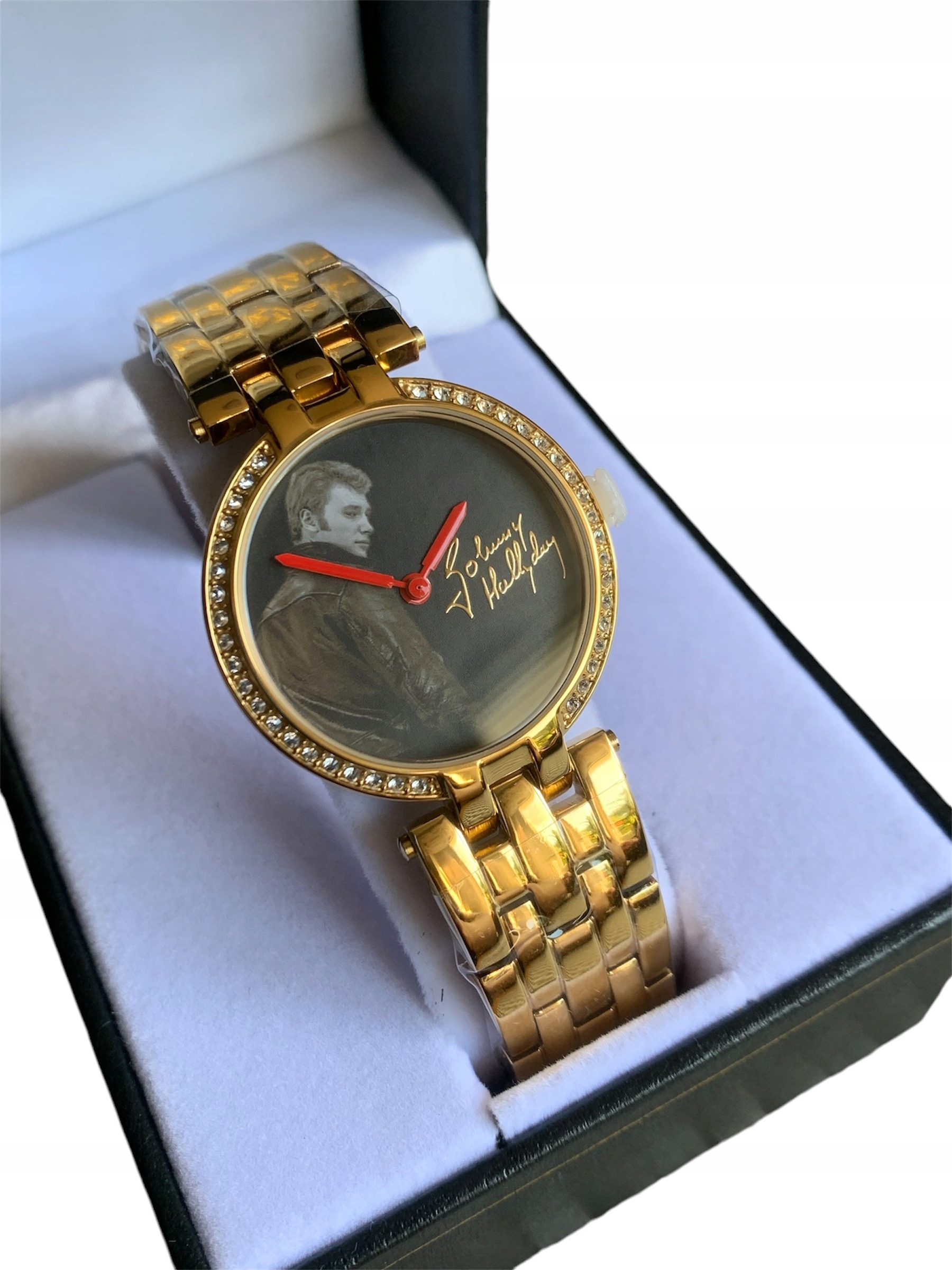 Dámské hodinky Johnny Hallyday, francouzský zpěvák Rock'n'Roll Zlatý