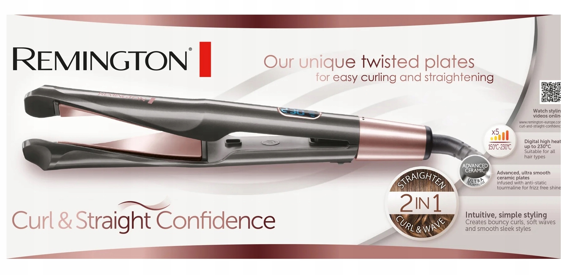 Žehlička na vlasy Remington S6606 keramická ionizácia 2v1 kučery