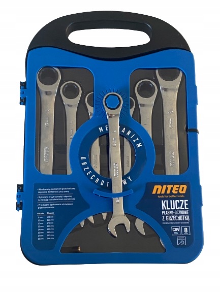 

Klucze płasko-oczkowe z grzechotką Niteo 8 elem.