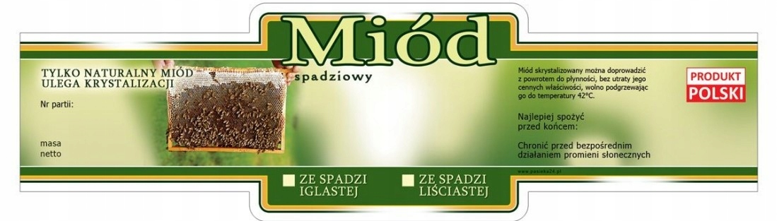 

Etykiety Samoprzylepne Miód Spadziowy Uniwersalna