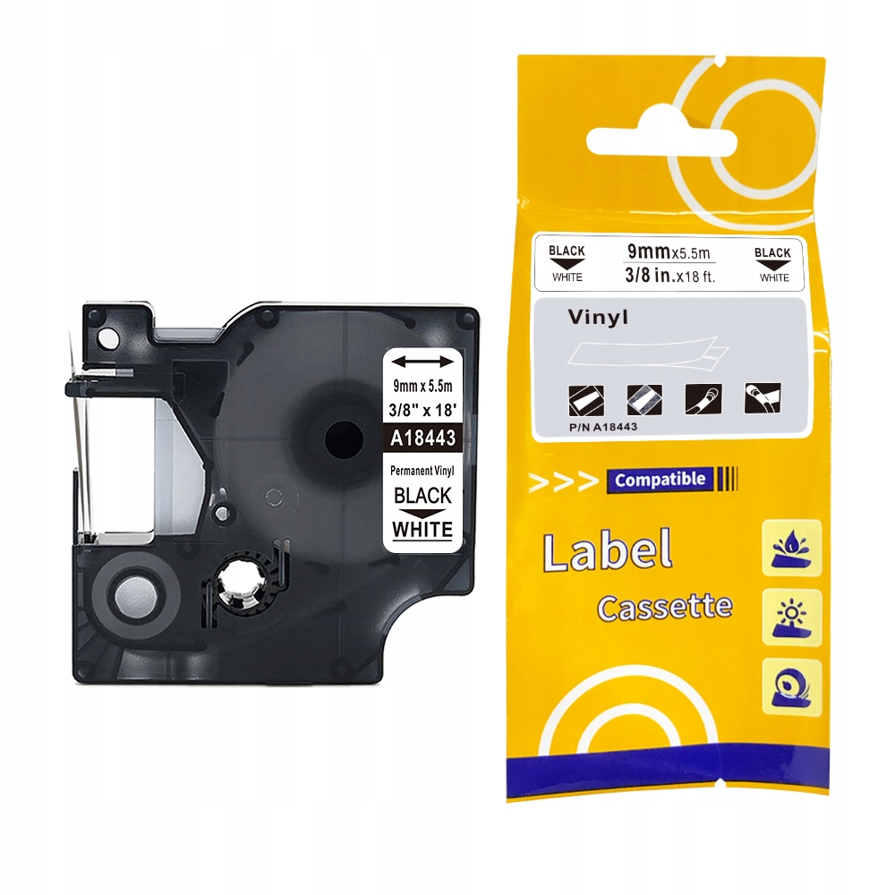 

Taśma winyl 9mm do Dymo Rhino 18443 Biała