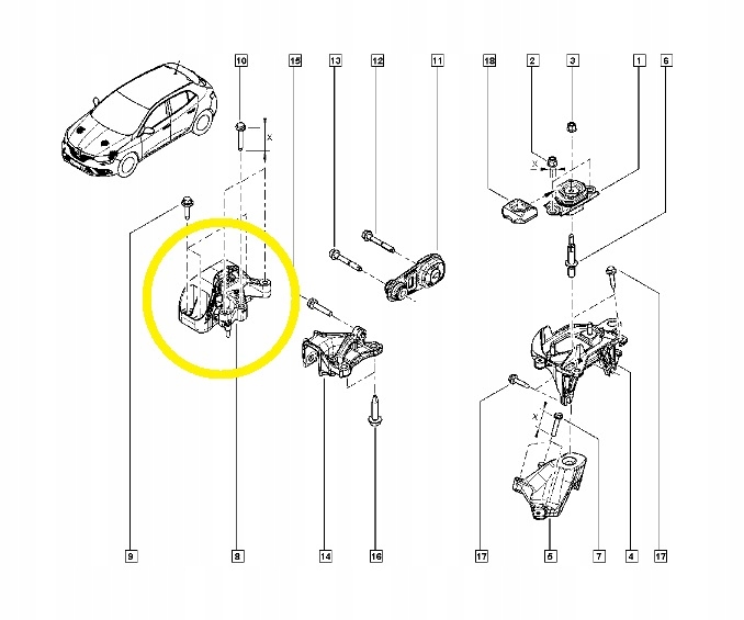 ORYGINAŁ RENAULT Łapa poduszka silnika Megane IV SCENIC IV TALISMAN 1.5dci Typ samochodu Samochody osobowe
