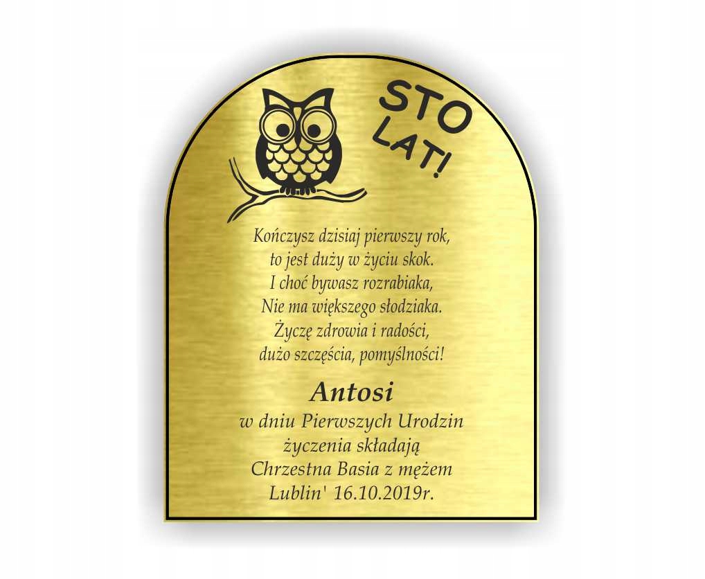 Tabliczka Dedykacja PAMIĄTKA ROCZEK urodziny 10x8 Rodzaj obrazek