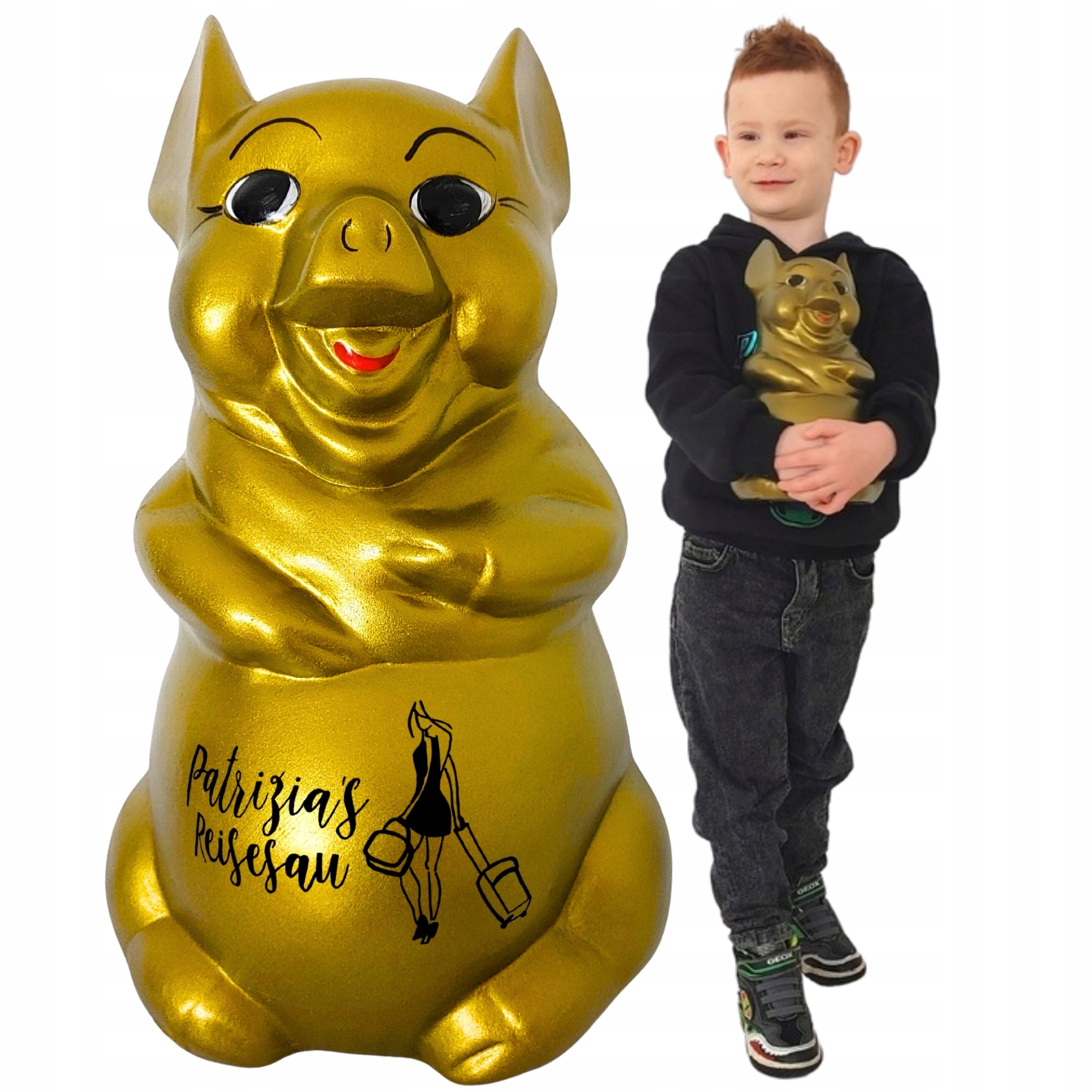 Pokladnička s gravírovaným jménem Velká XL, personalizovaná k rozbití, keramika